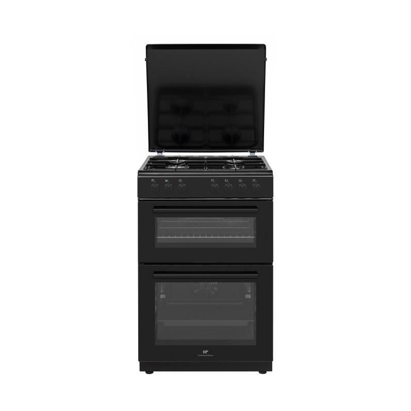 Cuisiniere gaz CONTINENTAL EDISON CECDF6060B1 - 4 feux - noir - L60 xP Cuisiniere gaz CONTINENTAL EDISON CECDF6060B1 - 4 feux - noir - L60 xP