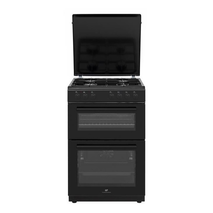 Cuisiniere gaz CONTINENTAL EDISON CECDF6060B1 - 4 feux - noir - L60 xP60 x H90 cm Cuisiniere gaz CONTINENTAL EDISON CECDF6060B1 - 4 feux - noir - L60 xP60 x H90 cm