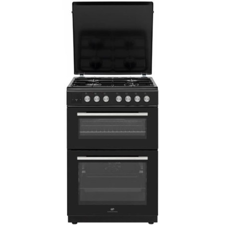 Cuisiniere gaz - CONTINENTAL EDISON - CECDF6060IBD - Double fours - 4 feux - noir - L60 xP60 x H90 cm