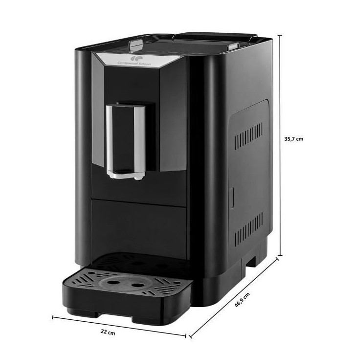 Machine Expresso broyeur - CONTINENTAL EDISON - CECFAUTOB - 19 Bar - 1450 W - Noir