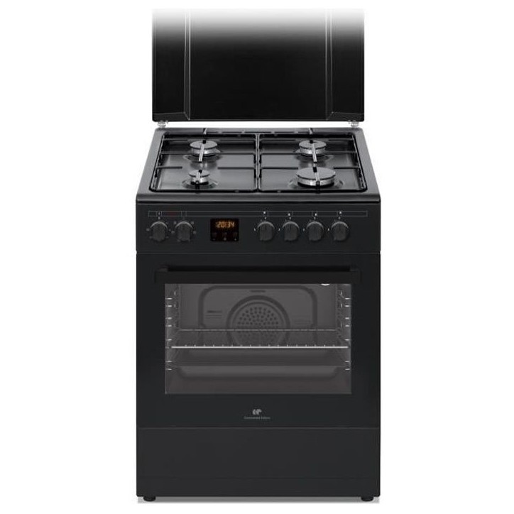 Cuisiniere gaz CONTINENTAL EDISON CECG60FCB1 - 4 feux - L59,8 x P61 xH83cm- Noir