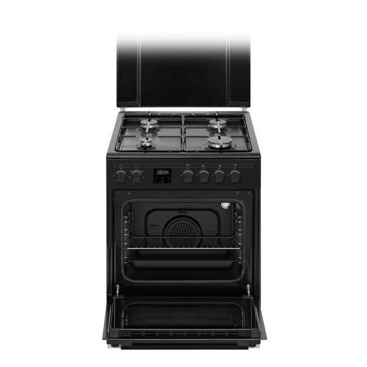Cuisiniere gaz CONTINENTAL EDISON CECG60FCB1 - 4 feux - L59,8 x P61 xH83cm- Noir