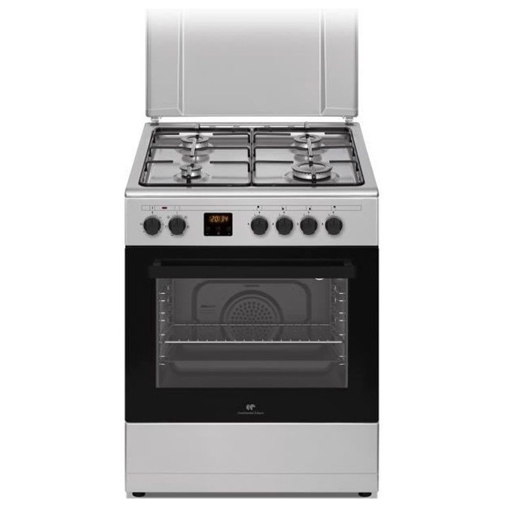 Cuisiniere gaz CONTINENTAL EDISON CECG60FCS1 - 4 feux - L59,8 x P61 xH83cm- Silver Cuisiniere gaz CONTINENTAL EDISON CECG60FCS1 - 4 feux - L59,8 x P61 xH83cm- Silver