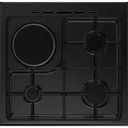 Cuisiniere mixte CONTINENTAL EDISON CECM60FCB - 3 feux gaz + 1 électr