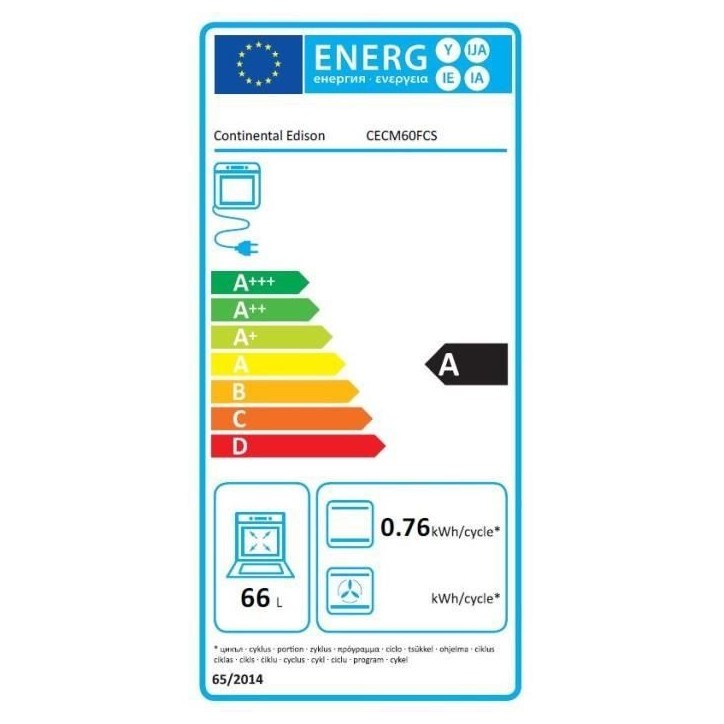 Cuisiniere mixte CONTINENTAL EDISON CECM60FCS - 3 feux gaz + 1 électrique - L59,8 x P61 xH83 cm - Silver Cuisiniere mixte CONTINENTAL EDISON CECM60FCS - 3 feux gaz + 1 électrique - L59,8 x P61 xH83 cm - Silver