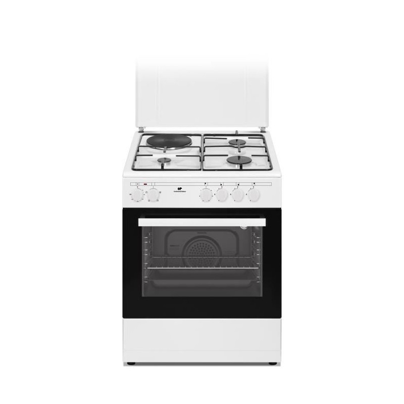 Cuisiniere mixte CONTINENTAL EDISON CECM60FCW - 3 feux gaz + 1 électr Cuisiniere mixte CONTINENTAL EDISON CECM60FCW - 3 feux gaz + 1 électr