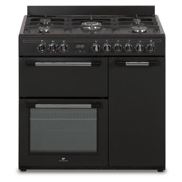 Cuisiniere piano gaz 3 fours électriques CONTINENTAL EDISON CECP903FB - 5 feux - Noir - Largeur 90 cm Cuisiniere piano gaz 3 fours électriques CONTINENTAL EDISON CECP903FB - 5 feux - Noir - Largeur 90 cm