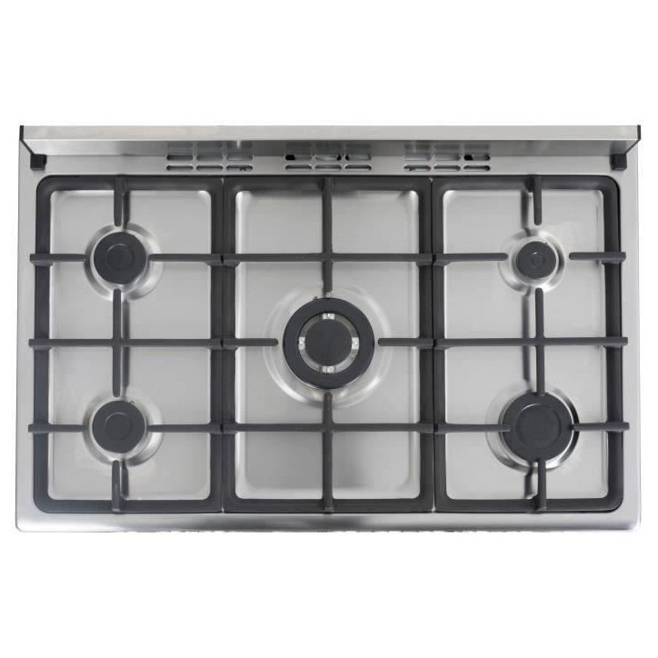 Cuisiniere piano gaz 3 fours électriques CONTINENTAL EDISON CECP903FIX 5 feux - Inox - Largeur 90 cm