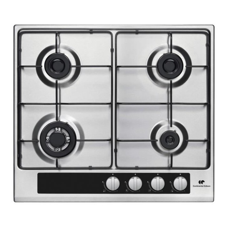 Table 4 foyers CONTINENTAL EDISON - gaz dont 1 triple couronne inox