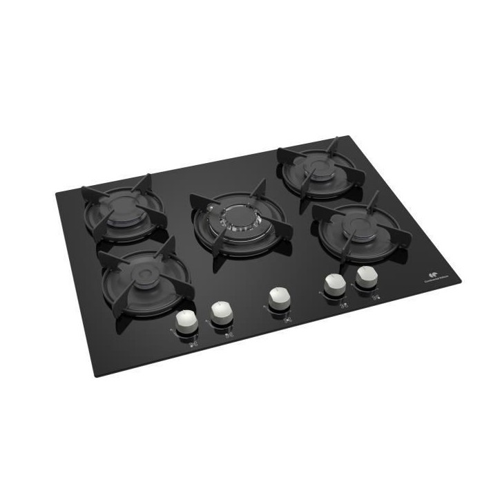Table 5 foyers CONTINENTAL EDISON - Gaz verre noir