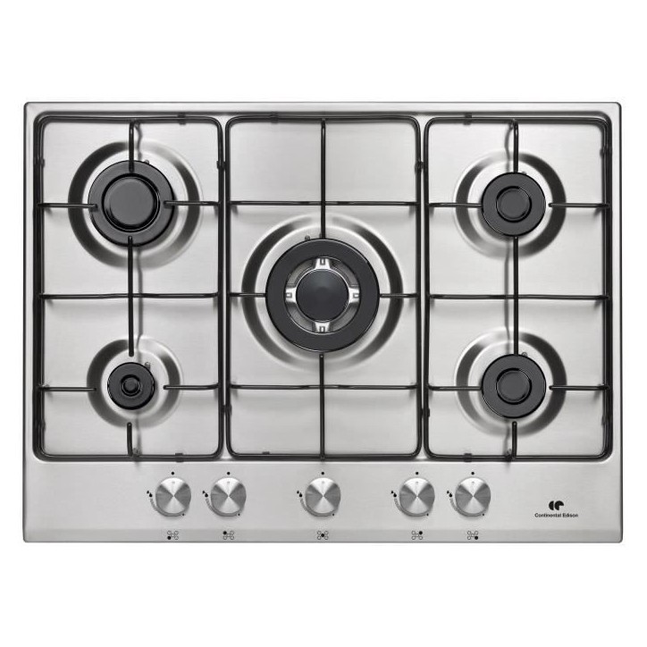 Table 5 foyers CONTINENTAL EDISON - Gaz dont 1 triple couronne inox