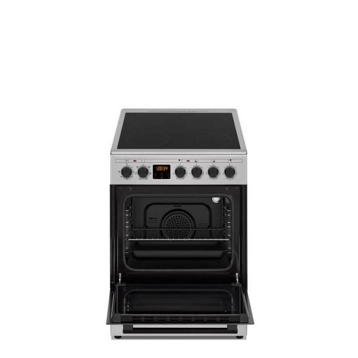 Cuisiniere vitrocéramique CONTINENTAL EDISON CECV50FCS - 4 feux - L49.5 x H82.7 xP58 cm- Silver Cuisiniere vitrocéramique CONTINENTAL EDISON CECV50FCS - 4 feux - L49.5 x H82.7 xP58 cm- Silver