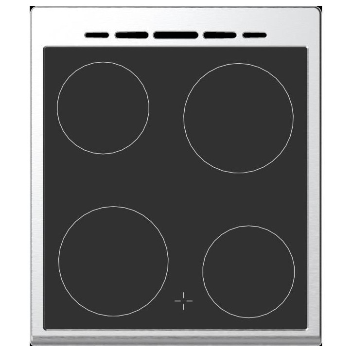 Cuisiniere vitrocéramique CONTINENTAL EDISON CECV50FCS - 4 feux - L49.5 x H82.7 xP58 cm- Silver Cuisiniere vitrocéramique CONTINENTAL EDISON CECV50FCS - 4 feux - L49.5 x H82.7 xP58 cm- Silver