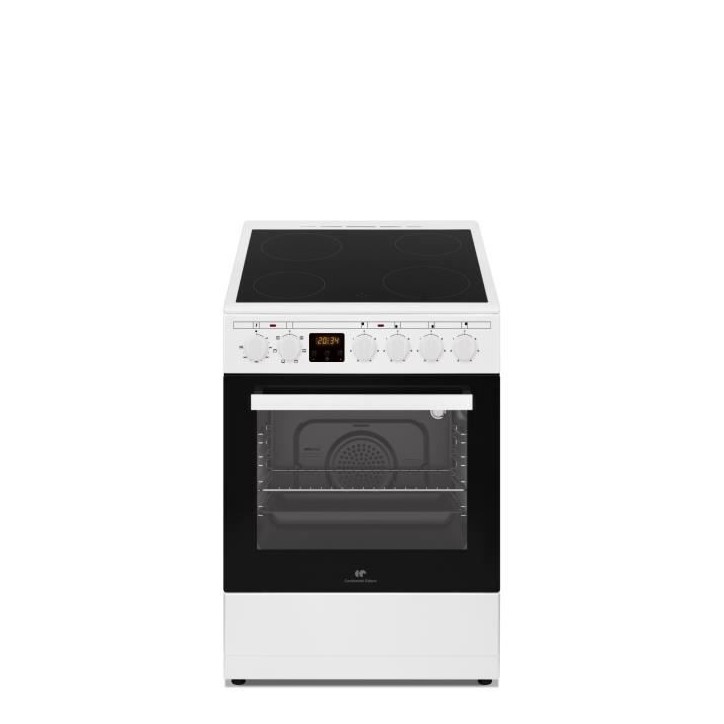 Cuisiniere vitrocéramique CONTINENTAL EDISON CECV50FCW - 4 feux - L49.5 x H82.7 xP58 cm - Blanc Cuisiniere vitrocéramique CONTINENTAL EDISON CECV50FCW - 4 feux - L49.5 x H82.7 xP58 cm - Blanc