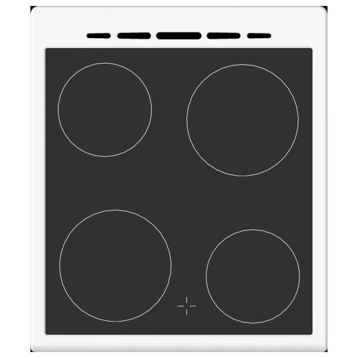 Cuisiniere vitrocéramique CONTINENTAL EDISON CECV50FCW - 4 feux - L49.5 x H82.7 xP58 cm - Blanc Cuisiniere vitrocéramique CONTINENTAL EDISON CECV50FCW - 4 feux - L49.5 x H82.7 xP58 cm - Blanc
