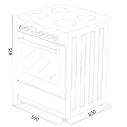 Cuisiniere vitrocéramique CONTINENTAL EDISON CECV50FCW - 4 feux - L49