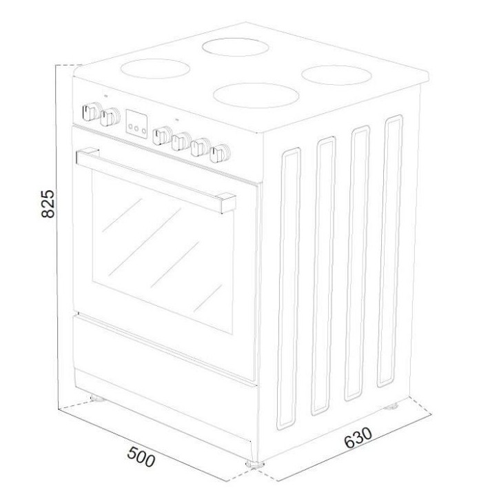 Cuisiniere vitrocéramique CONTINENTAL EDISON CECV50FCW - 4 feux - L49.5 x H82.7 xP58 cm - Blanc Cuisiniere vitrocéramique CONTINENTAL EDISON CECV50FCW - 4 feux - L49.5 x H82.7 xP58 cm - Blanc