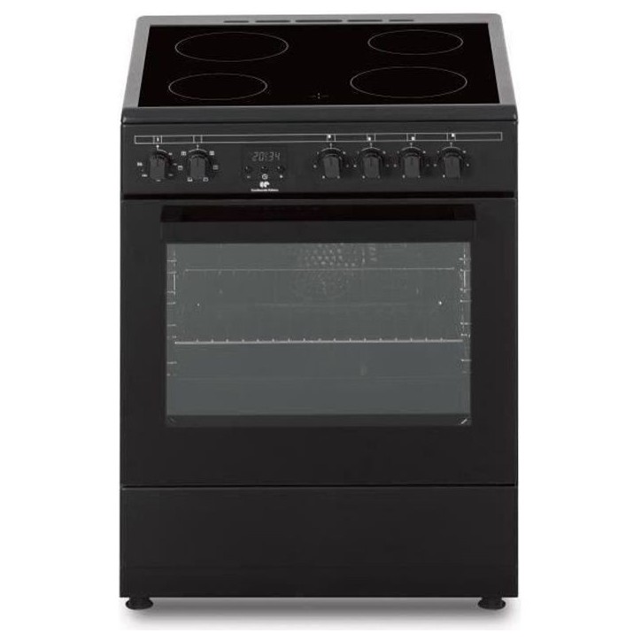 Cuisiniere vitrocéramique CONTINENTAL EDISON CECV60FCB - 4 feux - L58,8 xP61 xH83 cm - Noir