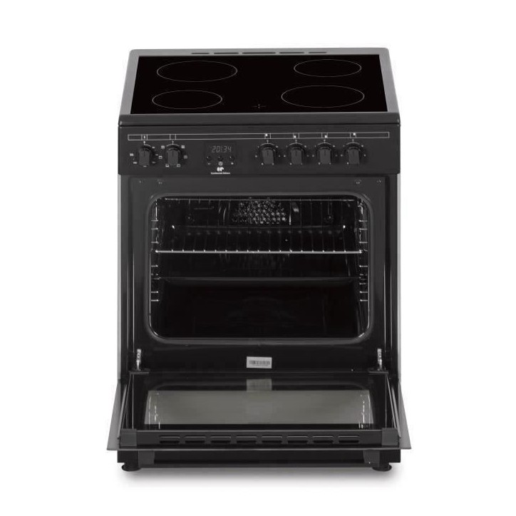Cuisiniere vitrocéramique CONTINENTAL EDISON CECV60FCB - 4 feux - L58,8 xP61 xH83 cm - Noir