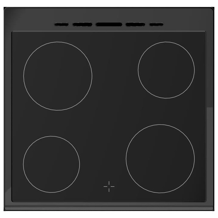 Cuisiniere vitrocéramique CONTINENTAL EDISON CECV60FCB - 4 feux - L58,8 xP61 xH83 cm - Noir