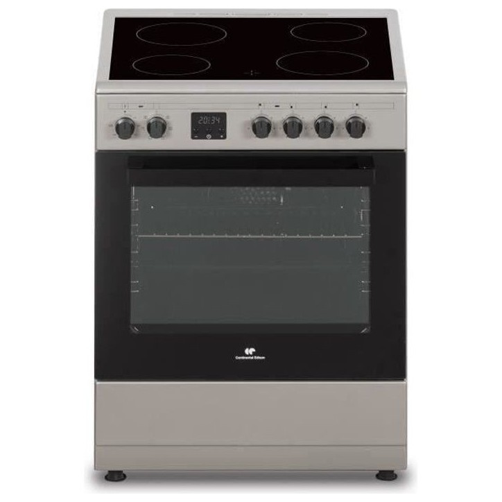 Cuisiniere vitrocéramique CONTINENTAL EDISON CECV60FCS - 4 feux - L58,8 xP61 xH83 cm - Silver Cuisiniere vitrocéramique CONTINENTAL EDISON CECV60FCS - 4 feux - L58,8 xP61 xH83 cm - Silver