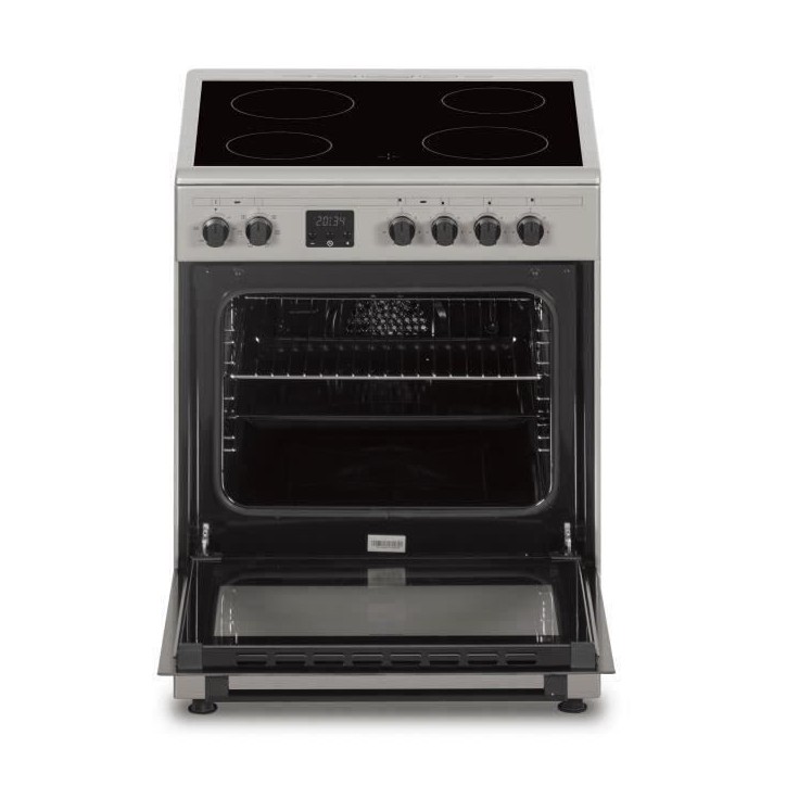 Cuisiniere vitrocéramique CONTINENTAL EDISON CECV60FCS - 4 feux - L58,8 xP61 xH83 cm - Silver Cuisiniere vitrocéramique CONTINENTAL EDISON CECV60FCS - 4 feux - L58,8 xP61 xH83 cm - Silver