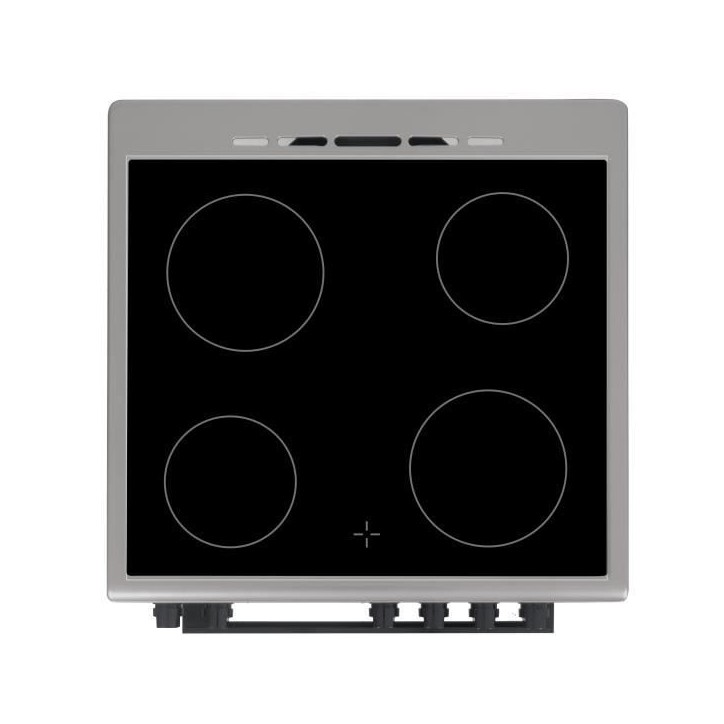 Cuisiniere vitrocéramique CONTINENTAL EDISON CECV60FCS - 4 feux - L58,8 xP61 xH83 cm - Silver Cuisiniere vitrocéramique CONTINENTAL EDISON CECV60FCS - 4 feux - L58,8 xP61 xH83 cm - Silver