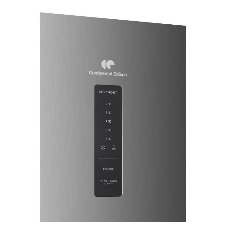 Réfrigérateur congélateur haut - CONTINENTAL EDISON - 413L - Total No Frost(Sans givre) - inox - L70 cm x H 178 cm Réfrigérateur congélateur haut - CONTINENTAL EDISON - 413L - Total No Frost(Sans givre) - inox - L70 cm x H 178 cm