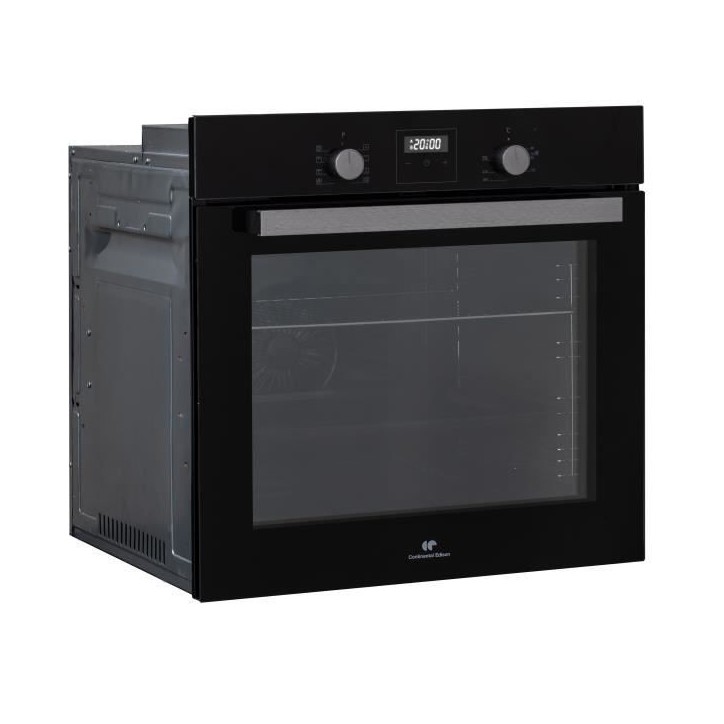 Four encastrable catalyse - chaleur pulsée - CONTINENTAL EDISON - F80CBIX - Noir et inox - L59,5 x H59,6 x P 54,68cm Four encastrable catalyse - chaleur pulsée - CONTINENTAL EDISON - F80CBIX - Noir et inox - L59,5 x H59,6 x P 54,68cm