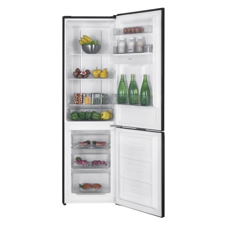 Réfrigérateur congélateur bas CONTINENTAL EDISON - 251L -Total No Frost(Sans givre) - Noir - L 55 cm x H 180 cm