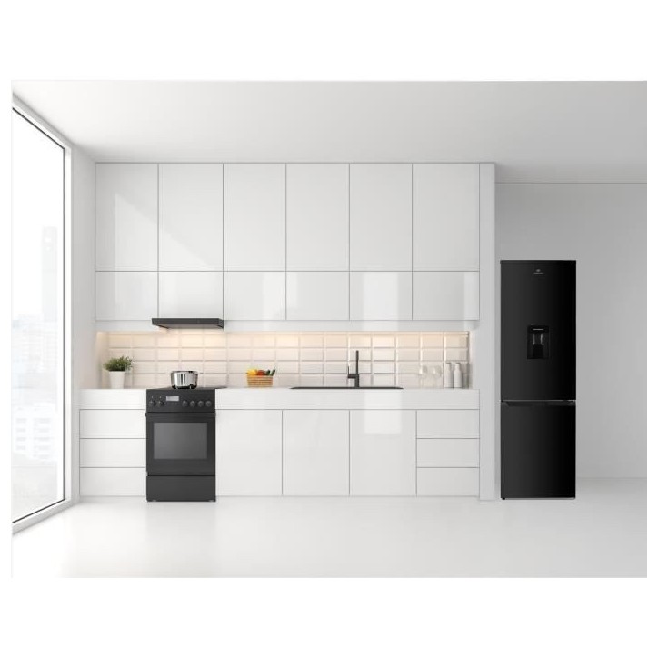 Réfrigérateur congélateur bas CONTINENTAL EDISON - 251L -Total No Frost(Sans givre) - Noir - L 55 cm x H 180 cm