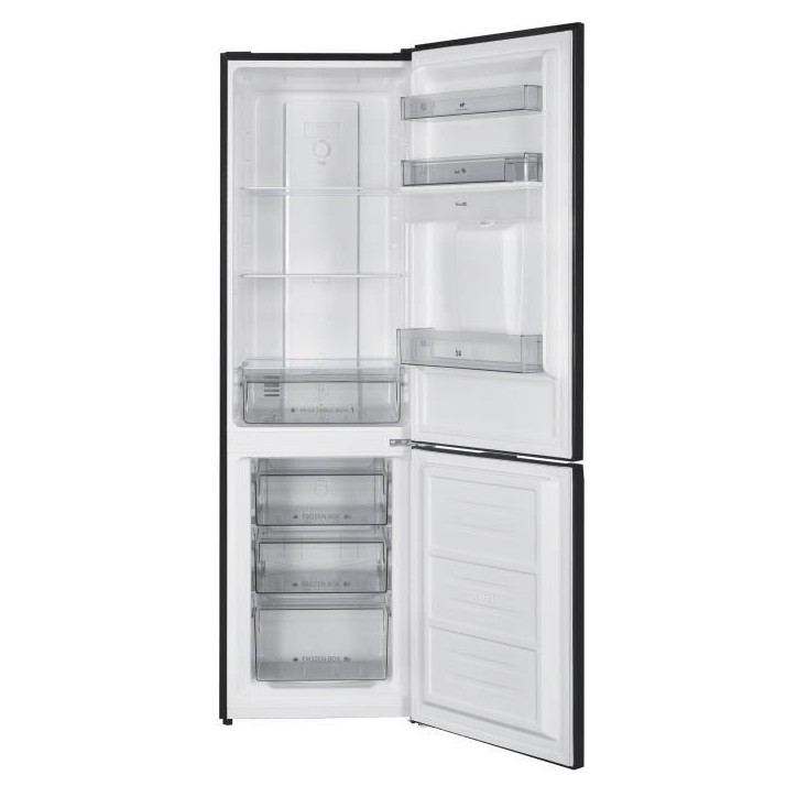 Réfrigérateur congélateur bas 251L - CONTINENTAL EDISON - Total No Frost(Sans givre) - Noir - Classe D - L 55 cm x H 180 cm