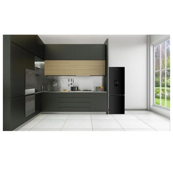 Réfrigérateur congélateur bas 251L - CONTINENTAL EDISON - Total No Frost(Sans givre) - Noir - Classe D - L 55 cm x H 180 cm
