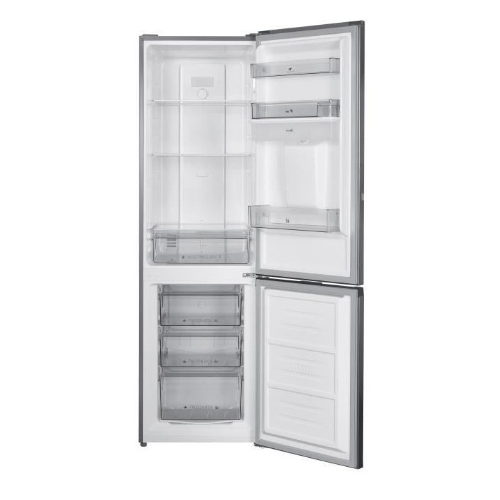 Réfrigérateur congélateur bas CONTINENTAL EDISON - 251L -Total No Frost(Sans givre) - Inox - L 55 cm x H 180 cm
