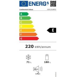 Réfrigérateur congélateur bas CONTINENTAL EDISON - 251L -Total No F