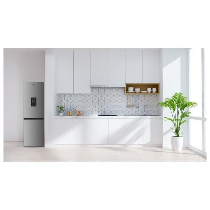 Réfrigérateur congélateur bas CONTINENTAL EDISON - 251L -Total No Frost(Sans givre) - Inox - L 55 cm x H 180 cm