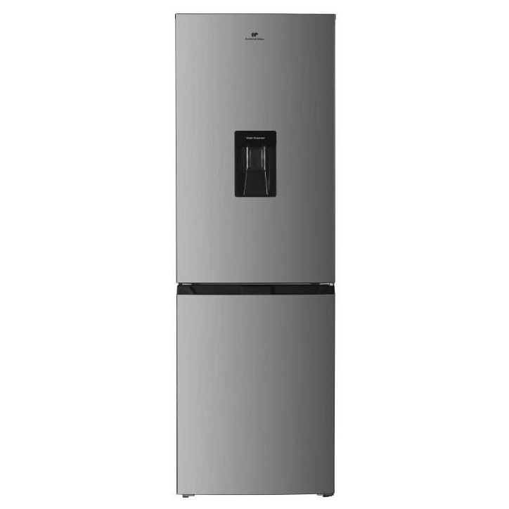 Réfrigérateur congélateur bas 251L - CONTINENTAL EDISON - Total No Frost - Inox - Classe D - L 55 cm x H 180 cm