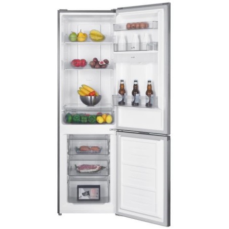 Réfrigérateur congélateur bas 251L - CONTINENTAL EDISON - Total No Frost - Inox - Classe D - L 55 cm x H 180 cm
