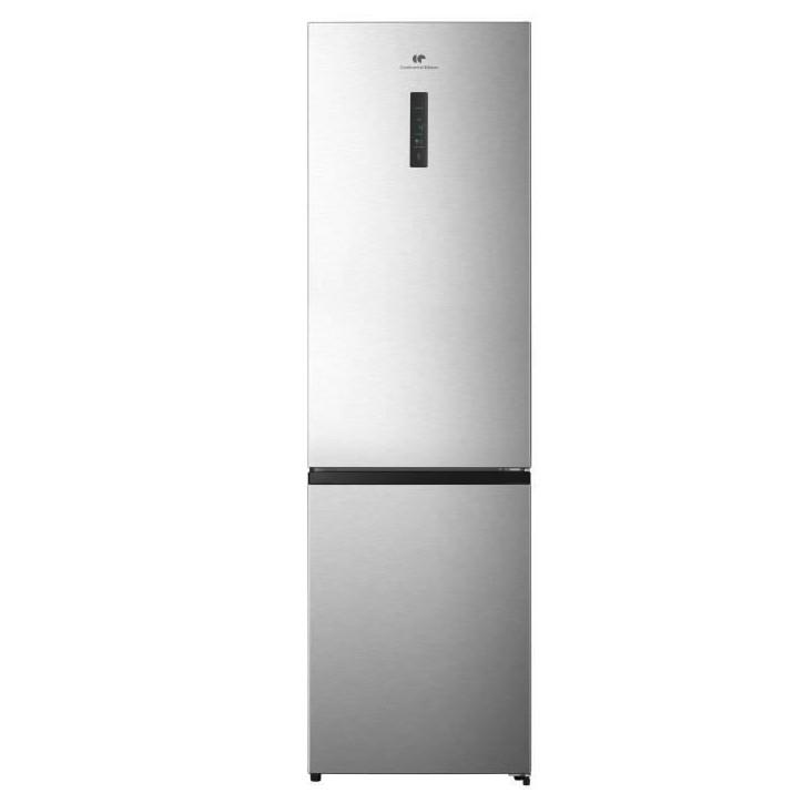 Réfrigérateur congélateur bas - CONTINENTAL EDISON - CEFC336NFIX1 - 336L - Total No Frost - Classe D - L59,5 x H200,4 cm - Si Réfrigérateur congélateur bas - CONTINENTAL EDISON - CEFC336NFIX1 - 336L - Total No Frost - Classe D - L59,5 x H200,4 cm - Si