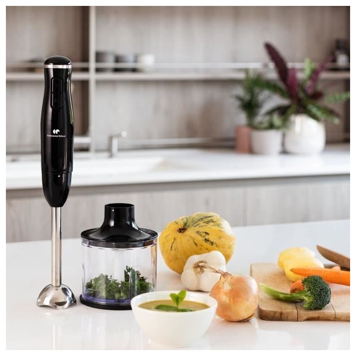 Mixeur plongeant CONTINENTAL EDISON CEHB01 Noir - 400W - Verre doseur 550 ml - 2 vitesses