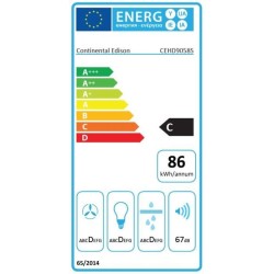 Hotte décorative inox CONTINENTAL EDISON CEHD9058S - 90 cm