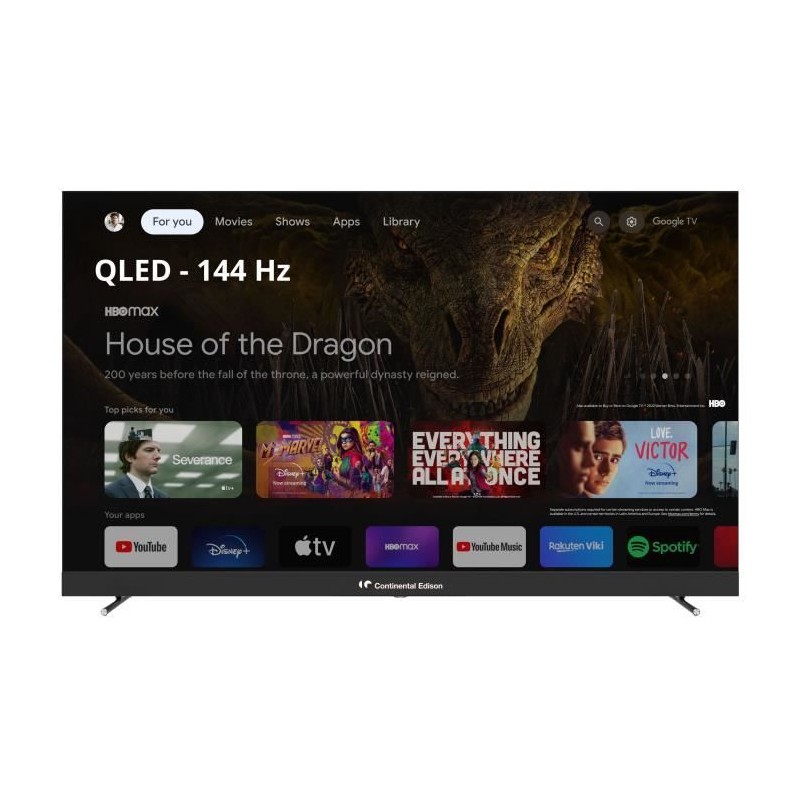 TV QLED UHD 4K GAMING - CONTINENTAL EDISON - 65 (164 cm) - Smart Googl TV QLED UHD 4K GAMING - CONTINENTAL EDISON - 65 (164 cm) - Smart Googl