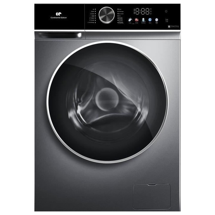Lave-linge hublot - CONTINENTAL EDISON - CELL1012DDS1 - 10kg - MOTEUR INDUCTION DIRECTE SANS COURROIE -60 cm - 1200 trs/min - Si Lave-linge hublot - CONTINENTAL EDISON - CELL1012DDS1 - 10kg - MOTEUR INDUCTION DIRECTE SANS COURROIE -60 cm - 1200 trs/min - Si