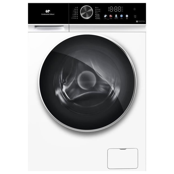 Lave-linge hublot - CONTINENTAL EDISON - CELL1012DDW1 - 10kg - MOTEUR INDUCTION DIRECTE SANS COURROIE - 60 cm - 1200 trs/min - B Lave-linge hublot - CONTINENTAL EDISON - CELL1012DDW1 - 10kg - MOTEUR INDUCTION DIRECTE SANS COURROIE - 60 cm - 1200 trs/min - B
