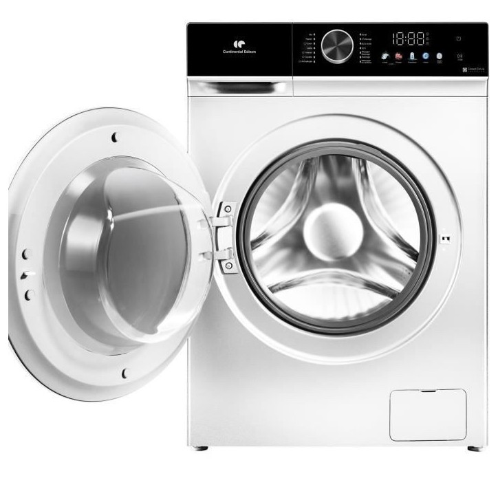 Lave-linge hublot - CONTINENTAL EDISON - CELL1012DDW1 - 10kg - MOTEUR INDUCTION DIRECTE SANS COURROIE - 60 cm - 1200 trs/min - B Lave-linge hublot - CONTINENTAL EDISON - CELL1012DDW1 - 10kg - MOTEUR INDUCTION DIRECTE SANS COURROIE - 60 cm - 1200 trs/min - B