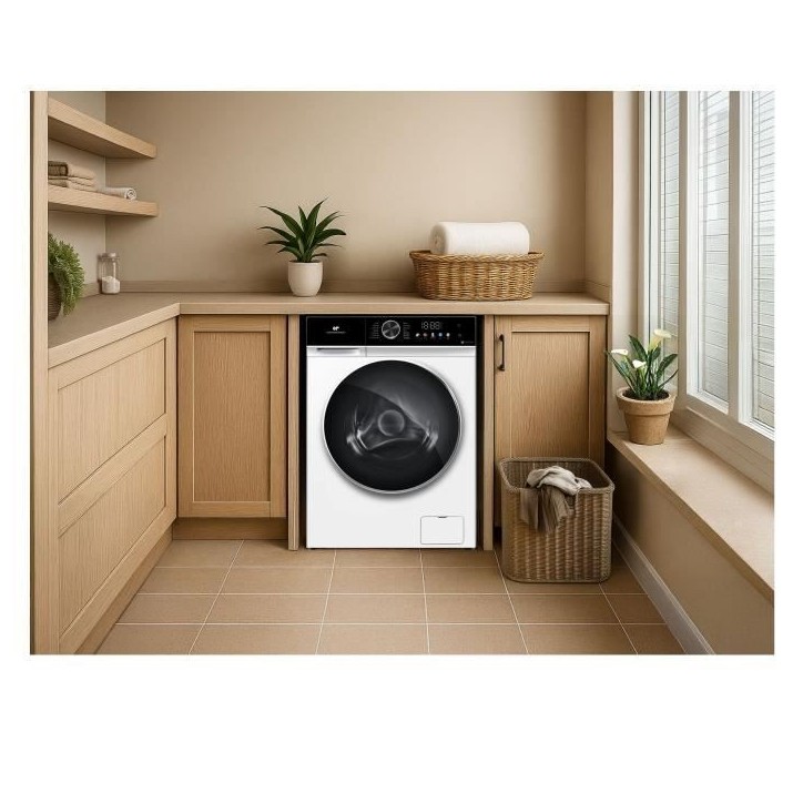 Lave-linge hublot - CONTINENTAL EDISON - CELL1012DDW1 - 10kg - MOTEUR INDUCTION DIRECTE SANS COURROIE - 60 cm - 1200 trs/min - B Lave-linge hublot - CONTINENTAL EDISON - CELL1012DDW1 - 10kg - MOTEUR INDUCTION DIRECTE SANS COURROIE - 60 cm - 1200 trs/min - B