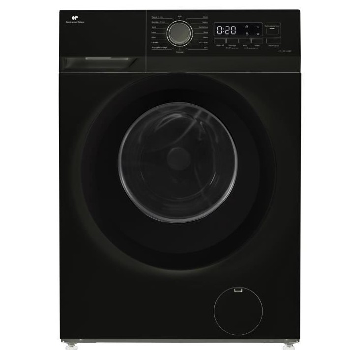 Lave-linge hublot - CONTINENTAL EDISON - CELL10140IBP - 10kg - Moteur induction - 60 cm - Classe A - 1400 trs/min - Noir mat Lave-linge hublot - CONTINENTAL EDISON - CELL10140IBP - 10kg - Moteur induction - 60 cm - Classe A - 1400 trs/min - Noir mat