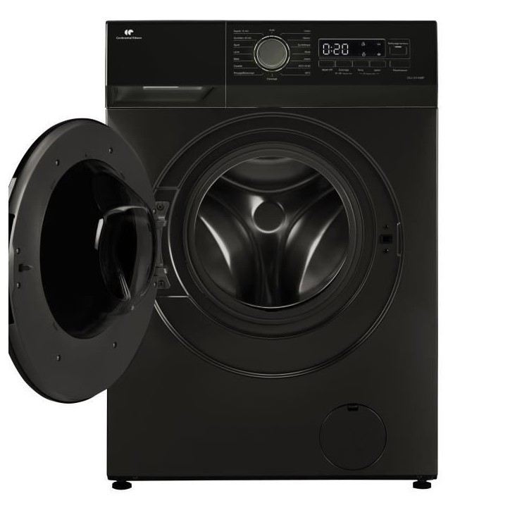 Lave-linge hublot - CONTINENTAL EDISON - CELL10140IBP - 10kg - Moteur induction - 60 cm - Classe A - 1400 trs/min - Noir mat Lave-linge hublot - CONTINENTAL EDISON - CELL10140IBP - 10kg - Moteur induction - 60 cm - Classe A - 1400 trs/min - Noir mat