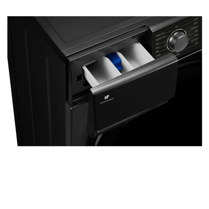 Lave-linge hublot - CONTINENTAL EDISON - CELL10140IBP - 10kg - Moteur induction - 60 cm - Classe A - 1400 trs/min - Noir mat Lave-linge hublot - CONTINENTAL EDISON - CELL10140IBP - 10kg - Moteur induction - 60 cm - Classe A - 1400 trs/min - Noir mat