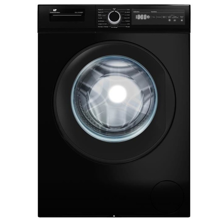 Lave-linge hublot CONTINENTAL EDISON CELL10140IBT - 10kg - Largeur 59,6 cm - Classe A - 1400 trs - moteur induction - noir mat Lave-linge hublot CONTINENTAL EDISON CELL10140IBT - 10kg - Largeur 59,6 cm - Classe A - 1400 trs - moteur induction - noir mat